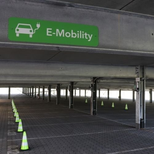 Charging points in the multi-storey car park