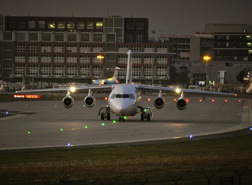 Frankfurt Airport - Jet on the tarmac ready for take-off