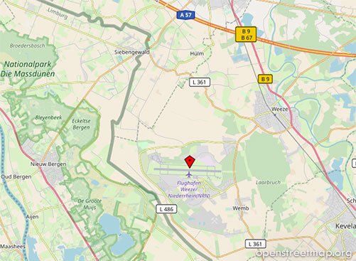 Location and directions to Niederrhein Airport Weeze (NRN)