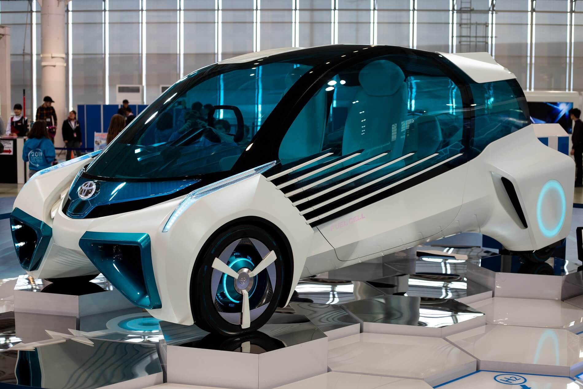 Car of the future at a trade fair