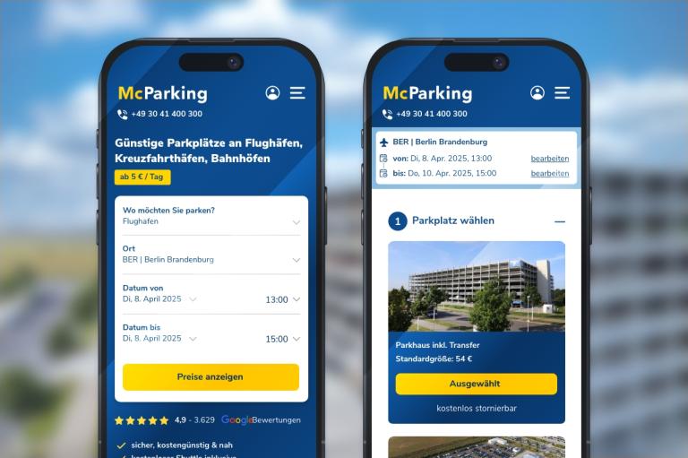 Aplikace McParking pro iOS a Android