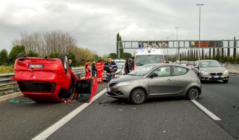 Serious car accident on motorway
