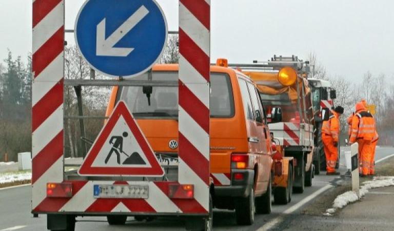 Lane closure during inspection work