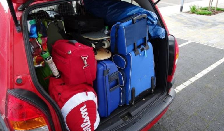 Boot full of luggage and bags