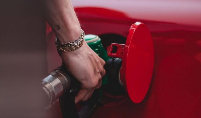 Car is fuelled with gas