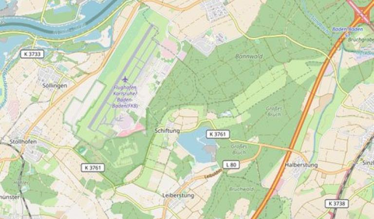 Parkování na letišti Karlsruhe/Baden-Baden (FKB) - mapa letiště